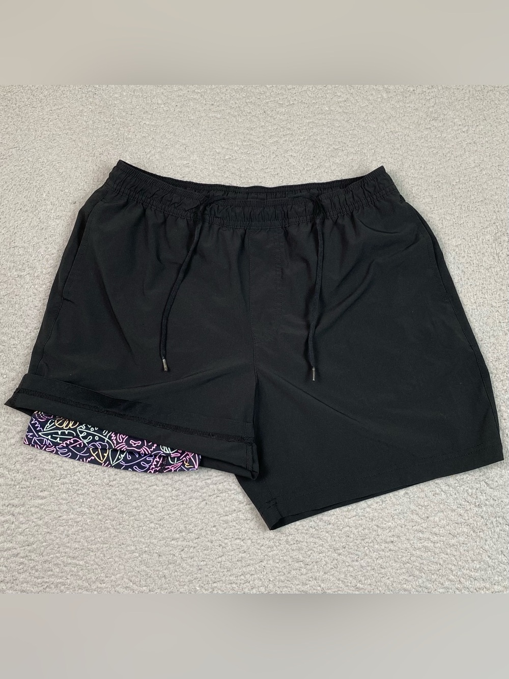 Chubbies Lined Athletic Shorts Men's Size M Black Gym Workout Training Medium
